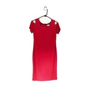 Calvin Klein Red Dress Shoulder Out - Size 6
